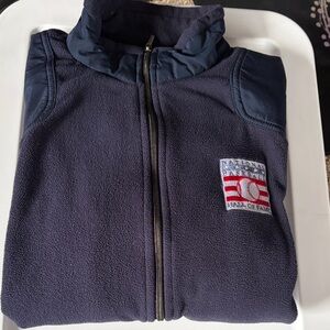 Navy Blue Fleece Jacket with Hall of Fame Patch